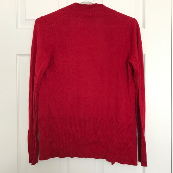 Y2K Banana Republic Cotton Blend Cardigan Sweater XS Cardinal Red - Picture 2 of 9